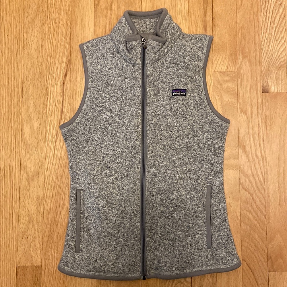 Patagonia Women’s Better Sweater Fleece Vest Size Small Heather Grey Birch White